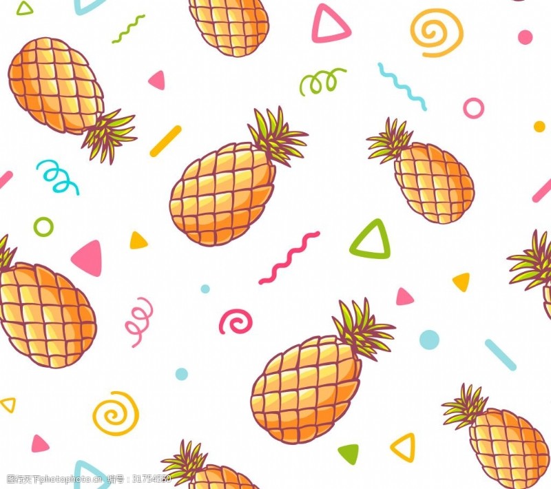 菠萝花纹水果食物花纹