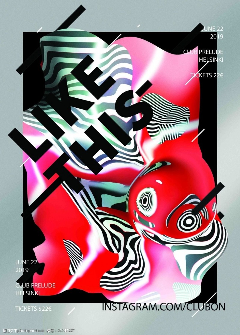 流行音乐海报国外欧美素材创意音乐节抽象海报