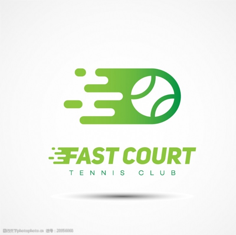 网球图标绿色抽象球类运动logo