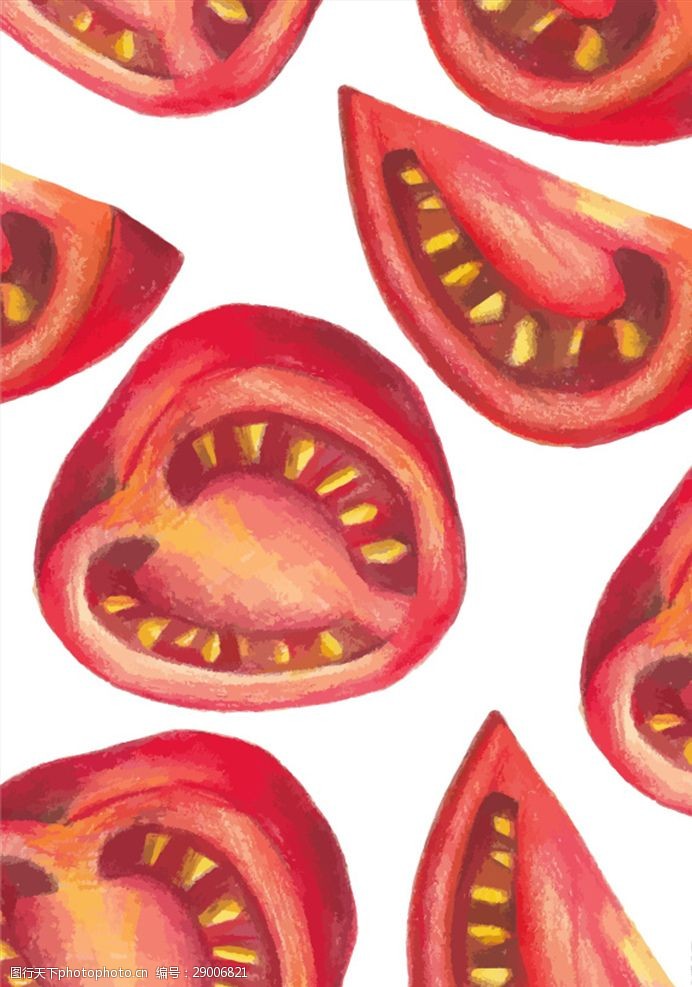 水果背景墙西红柿印花素材