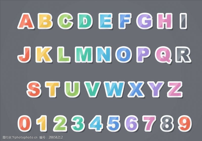 多彩字母字母设计