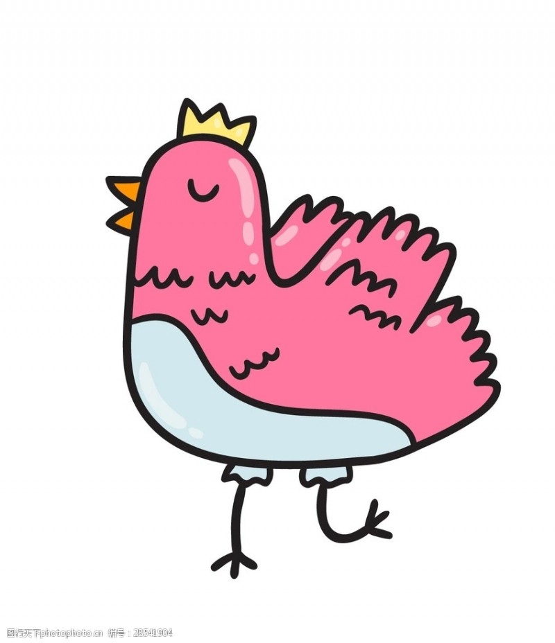 扁平动物卡通鸟