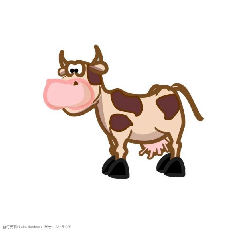 扁平动物卡通牛