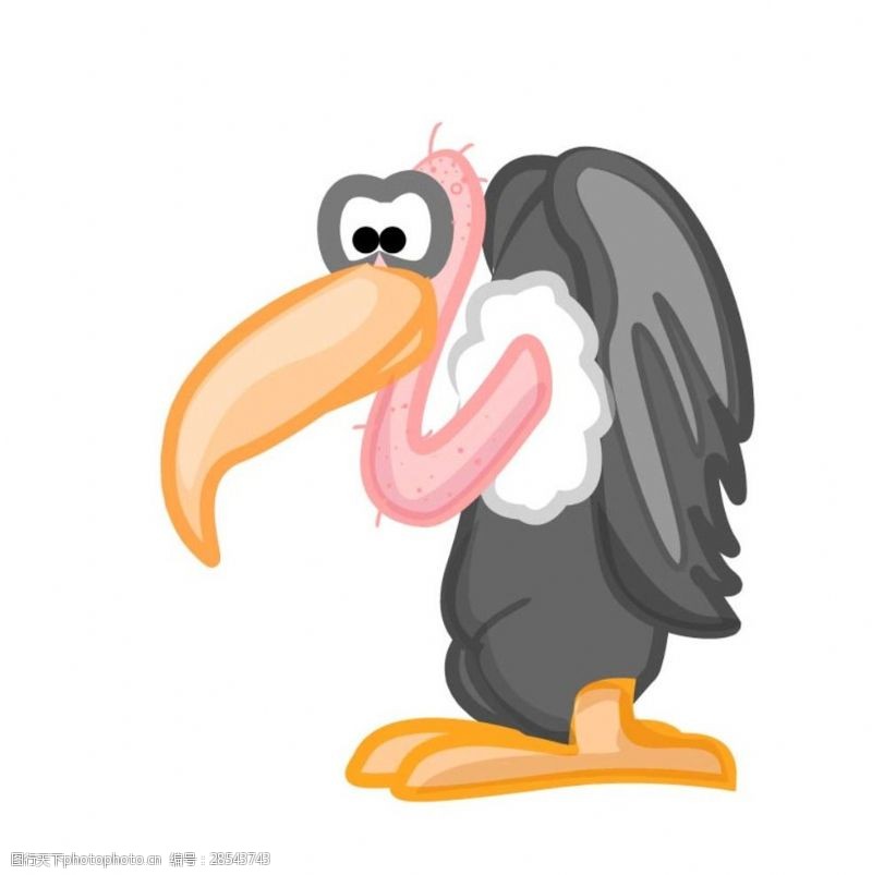 扁平动物卡通秃鹫