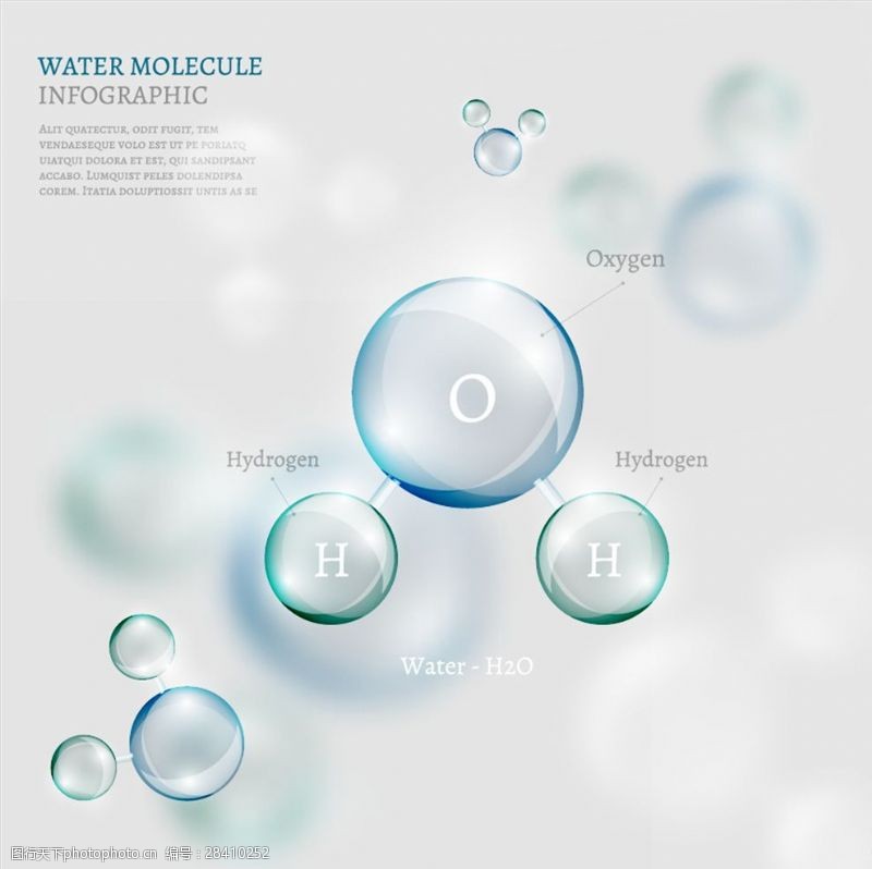 水泡透明科技分子信息图表元素