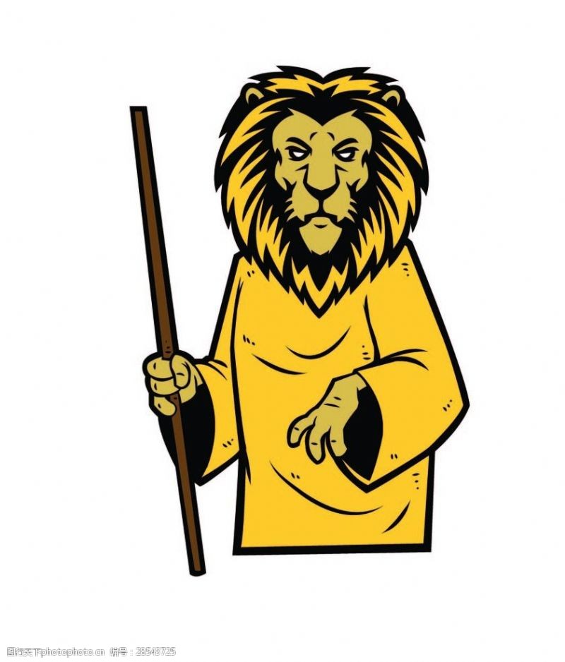 扁平动物卡通狮子