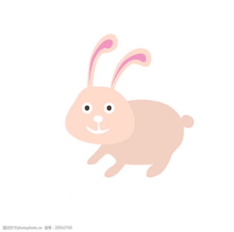扁平动物卡通兔子