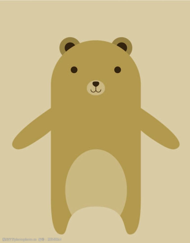 扁平动物卡通熊
