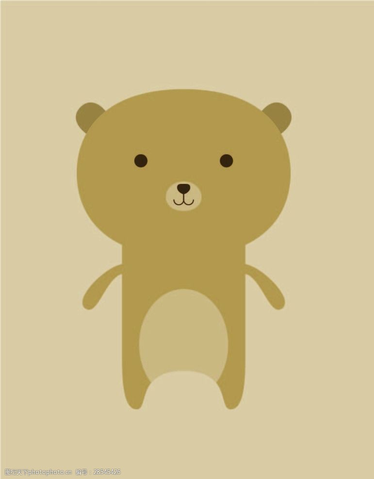 扁平动物卡通熊