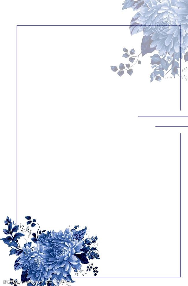 科技商务数码水彩蓝黑色花朵背景