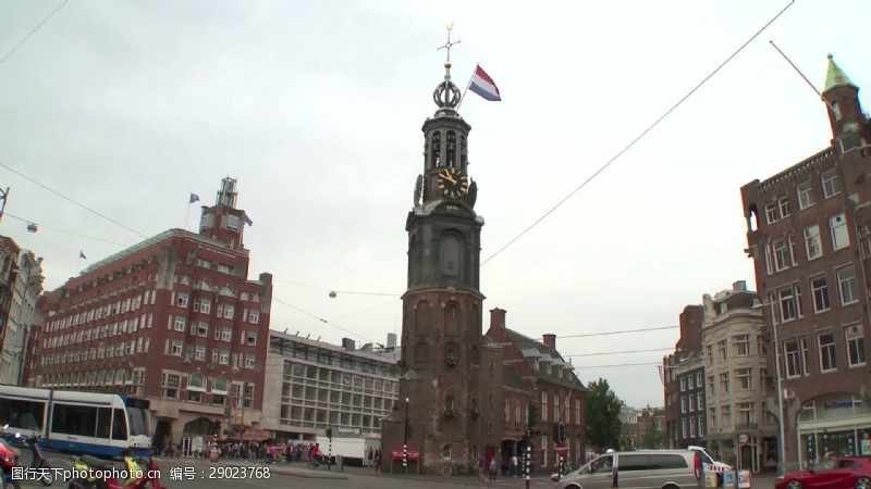 户外骑行阿姆斯特丹铸币塔标志