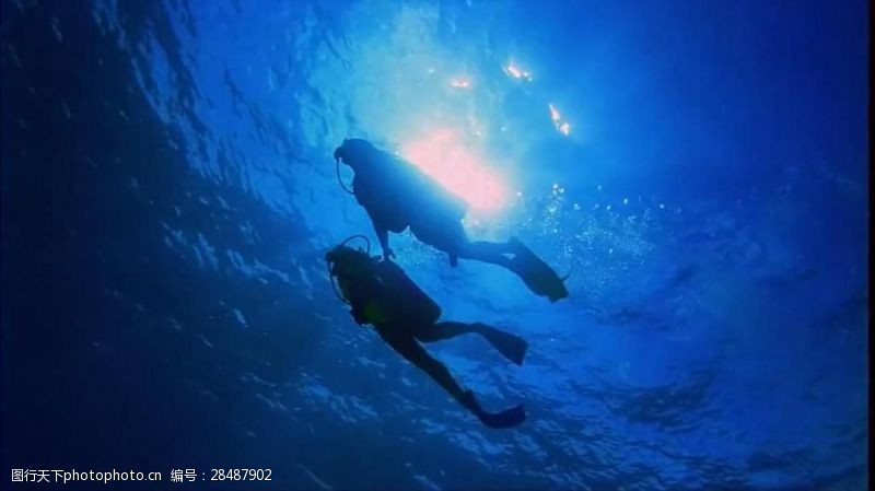 潜水运动实拍深海潜水视频素材