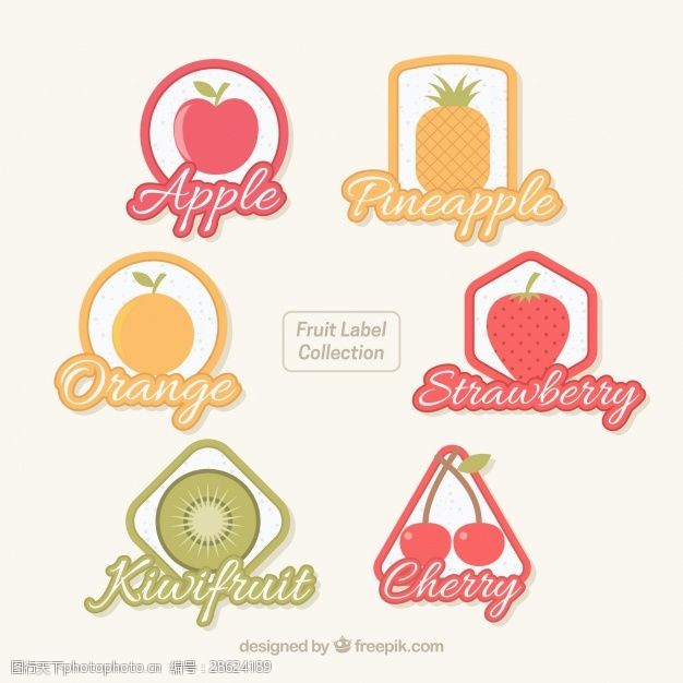 果汁水果标签水果标签的集合