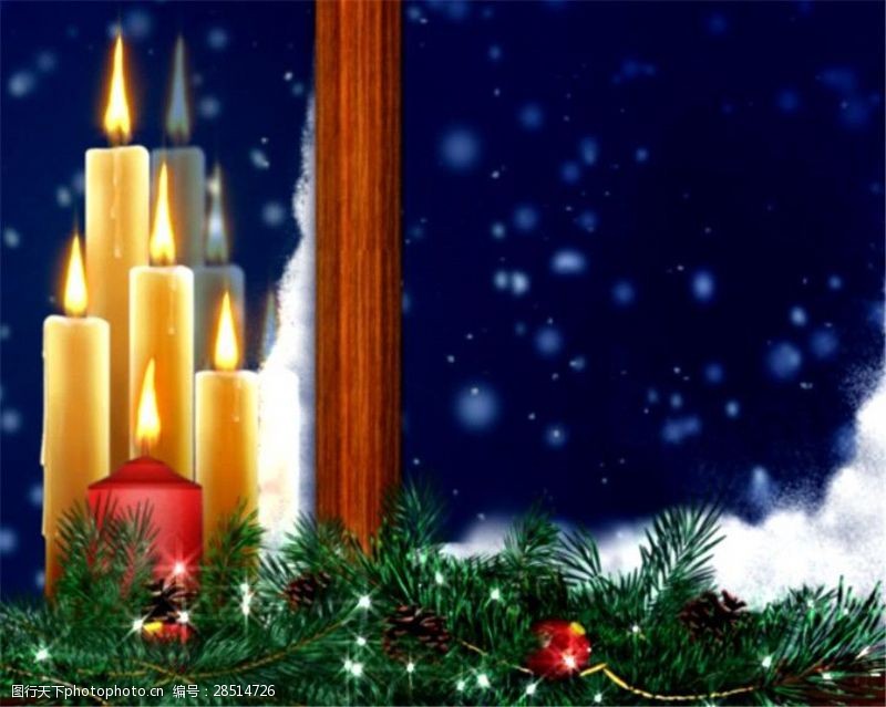 温暖圣诞节烛光背景视频素材