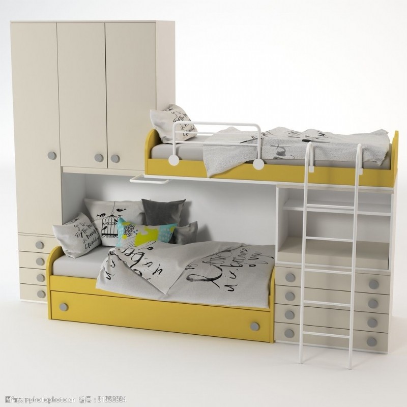柜子创意趣味上下床3d模型