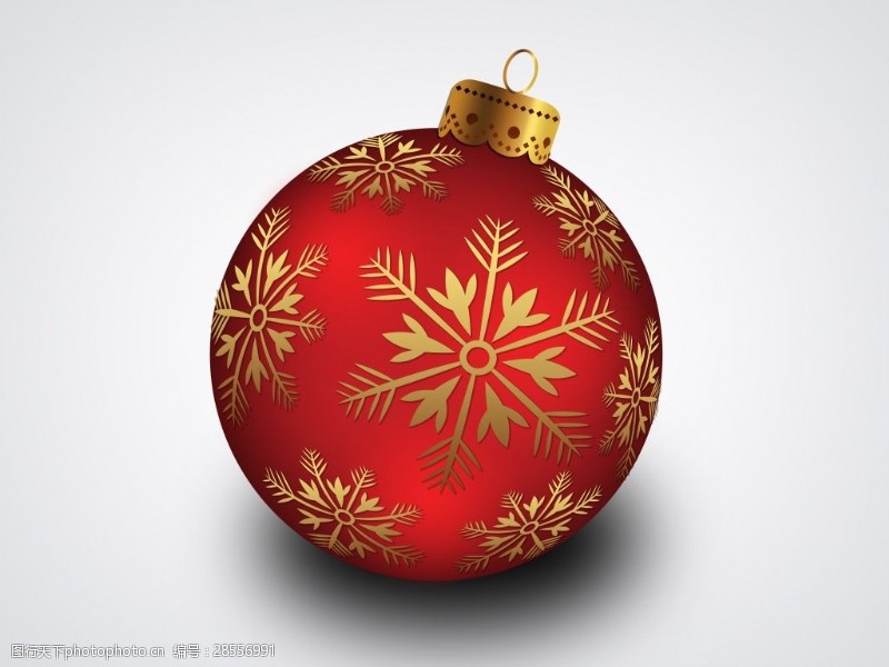 网球图标红色圣诞球装饰元素图标设计