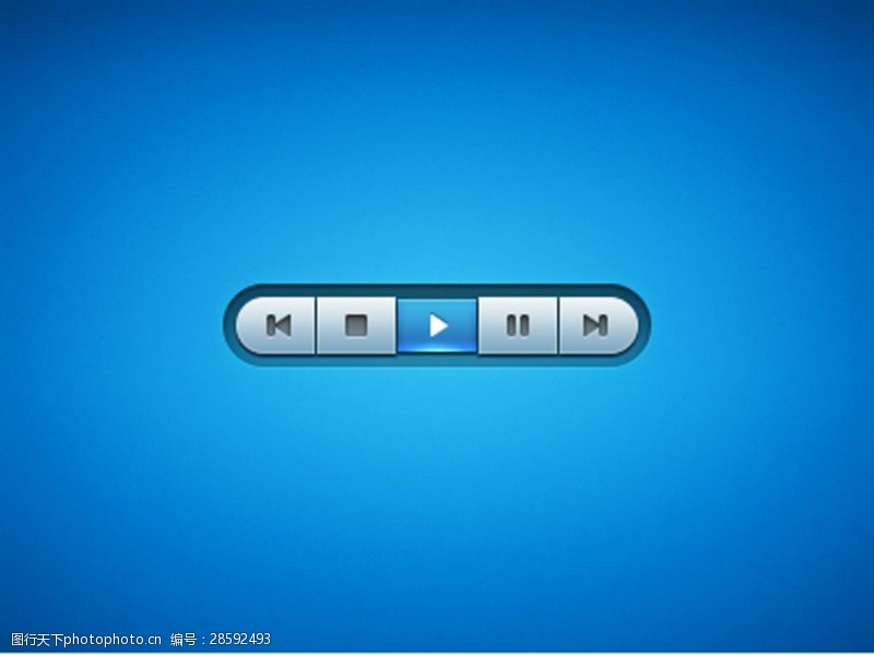 视频播放器蓝色视频音乐播放按钮图标