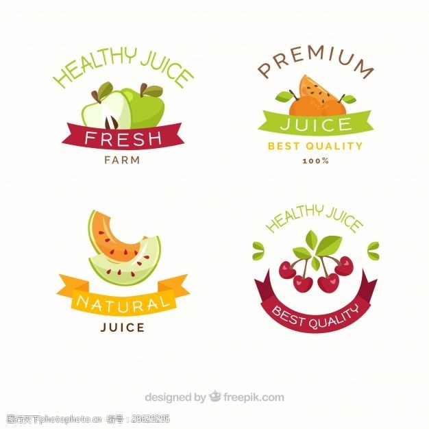 果汁水果标签老式水果贴纸