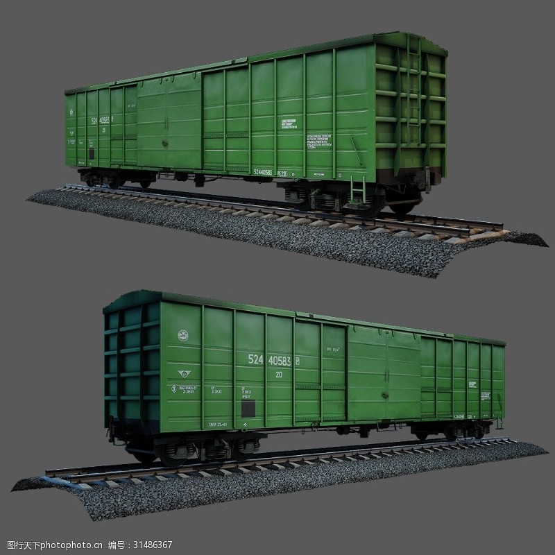 火车免费下载绿皮火车车箱模型