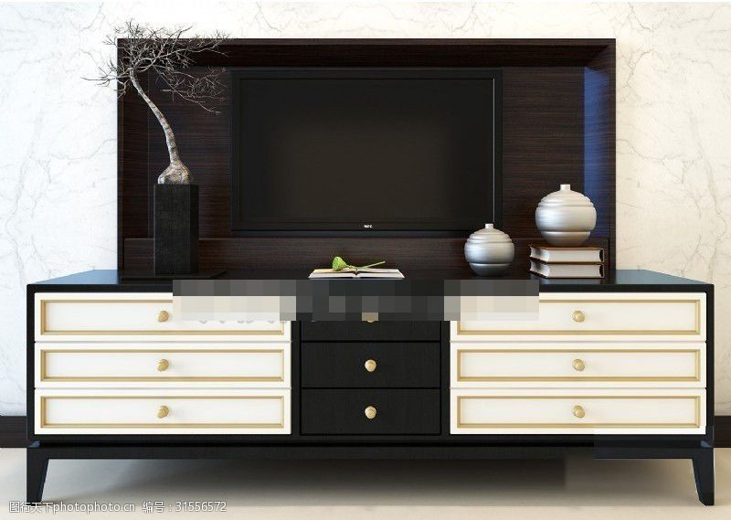 柜子漂亮中式电视柜3d模型