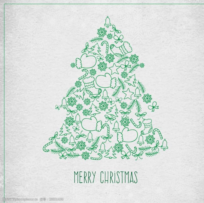 绘制形状手绘绿色圣诞树