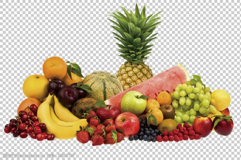 各类水果一堆的新鲜水果免抠png透明图层素材