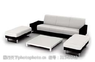 沙发模型素材下载3d渲染黑白组合沙发效果图