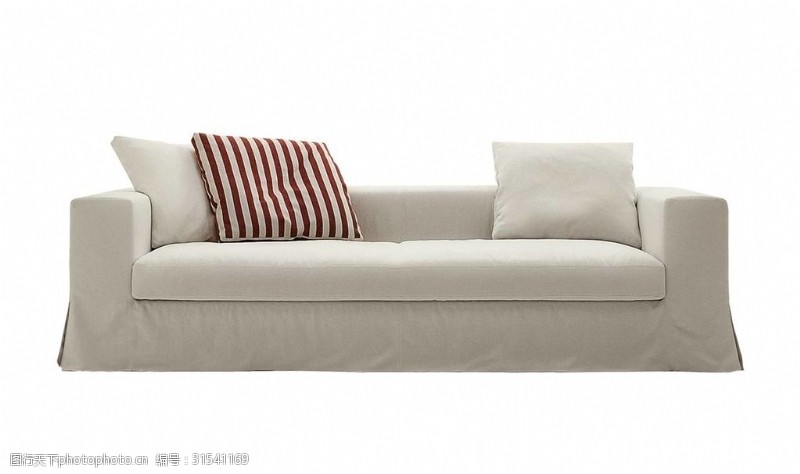 沙发模型素材下载白色布艺多人沙发模型下载