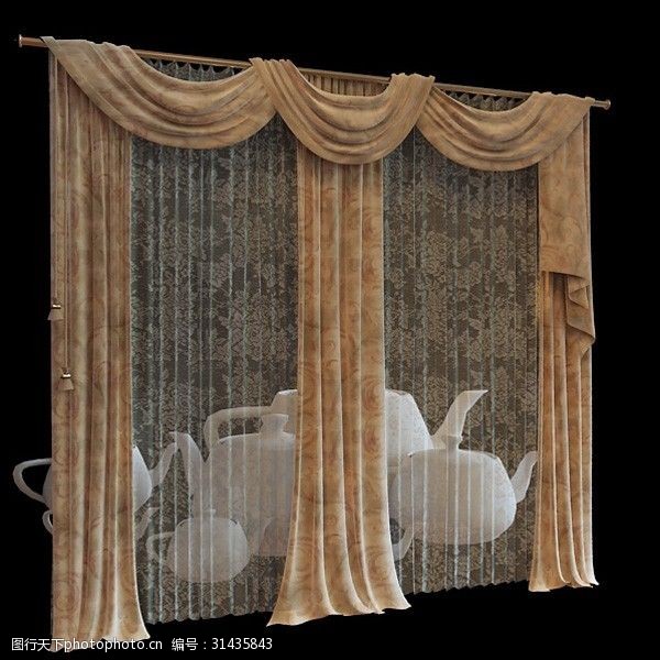 纱窗窗帘3d渲染模型