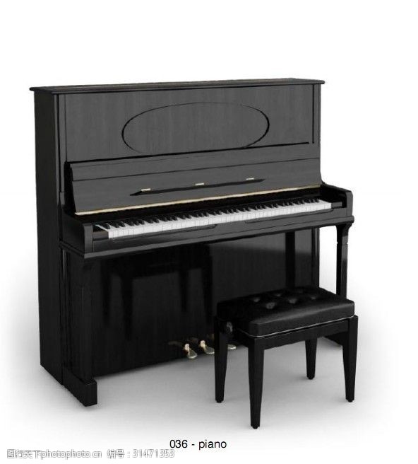 3d模型素材钢琴模型