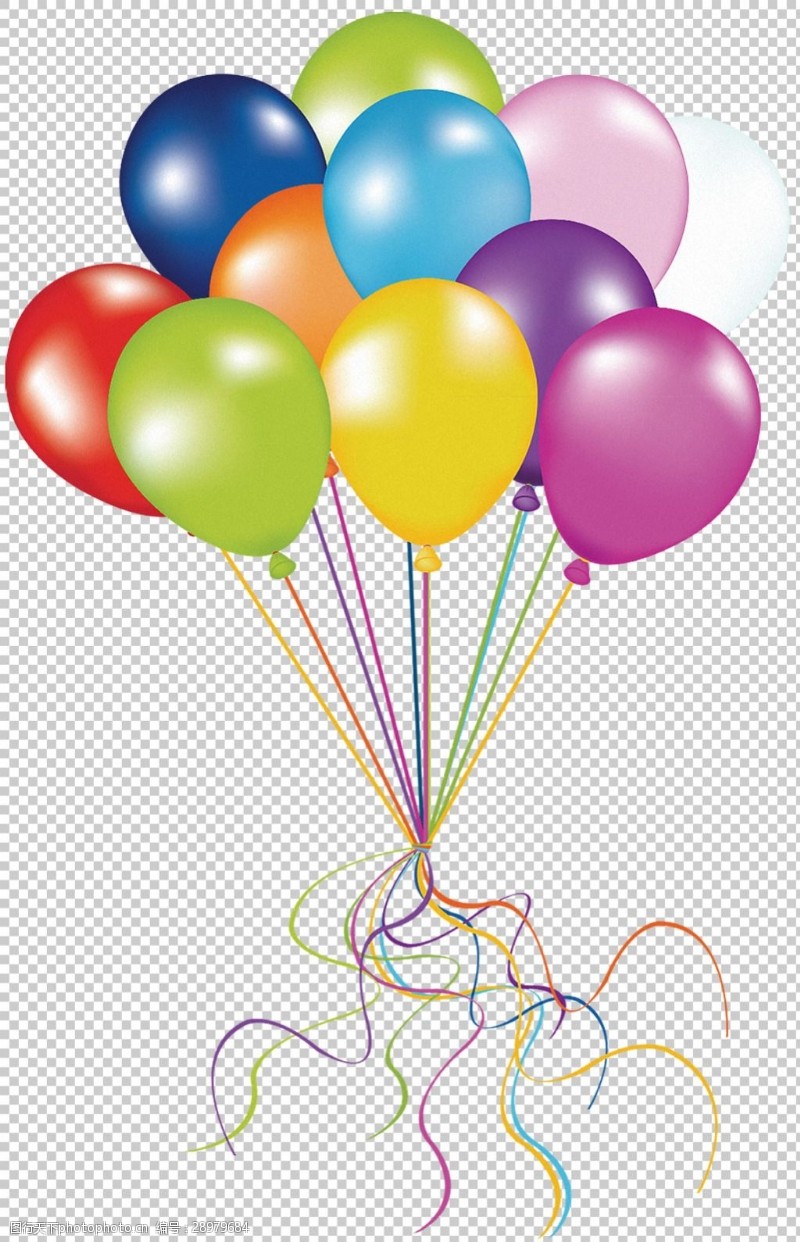 各种心形各种彩色漂亮彩色气球免抠png透明素材