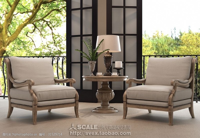 沙发模型素材下载国外简欧古典风格50.zip