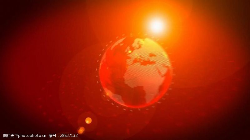 合成素材红色立体地球特效循环视频素材