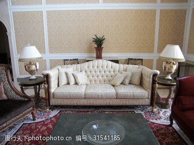 客厅模型下载家具模型维多利亚式白色布艺沙发