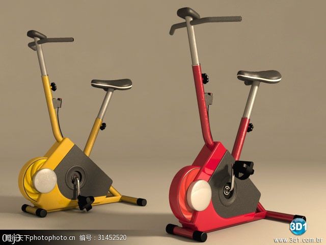 健身素材下载健身器材脚踏自行车模型