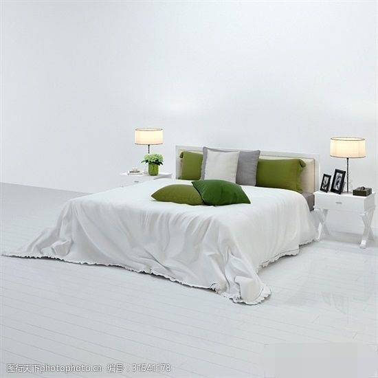 3d模型下载家庭卧室床具模型下载