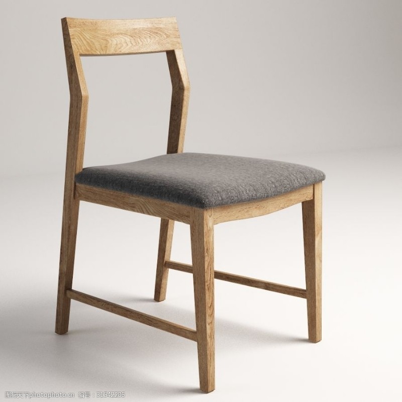 3d模型下载家用木椅模型下载