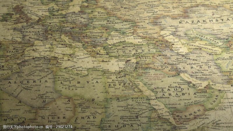 欧洲国家的地图老式地图泛到中东