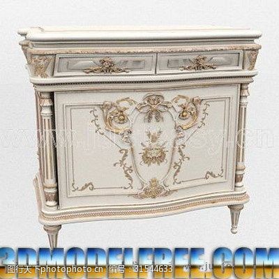 家具模型免费下载欧洲家具模型维多利亚时代的雕刻柜
