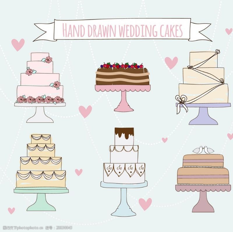 手绘蛋糕手绘婚礼蛋糕