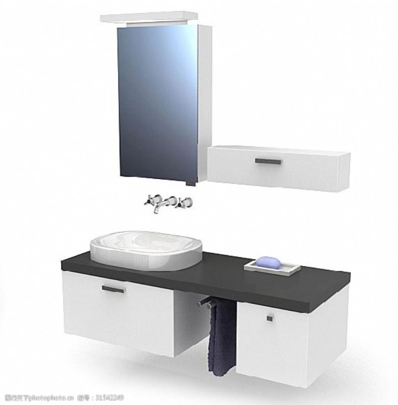 柜子卫生间洗手台3d模型