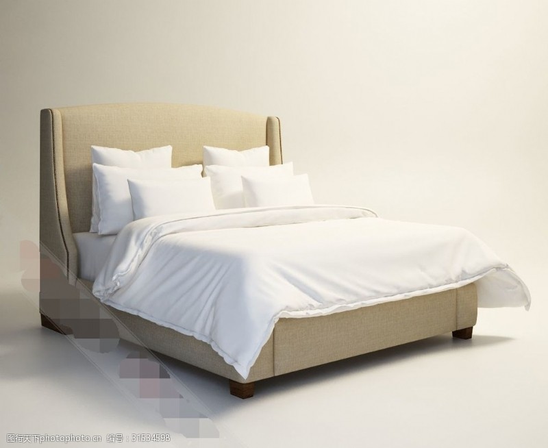 3d模型下载卧室大床模型下载