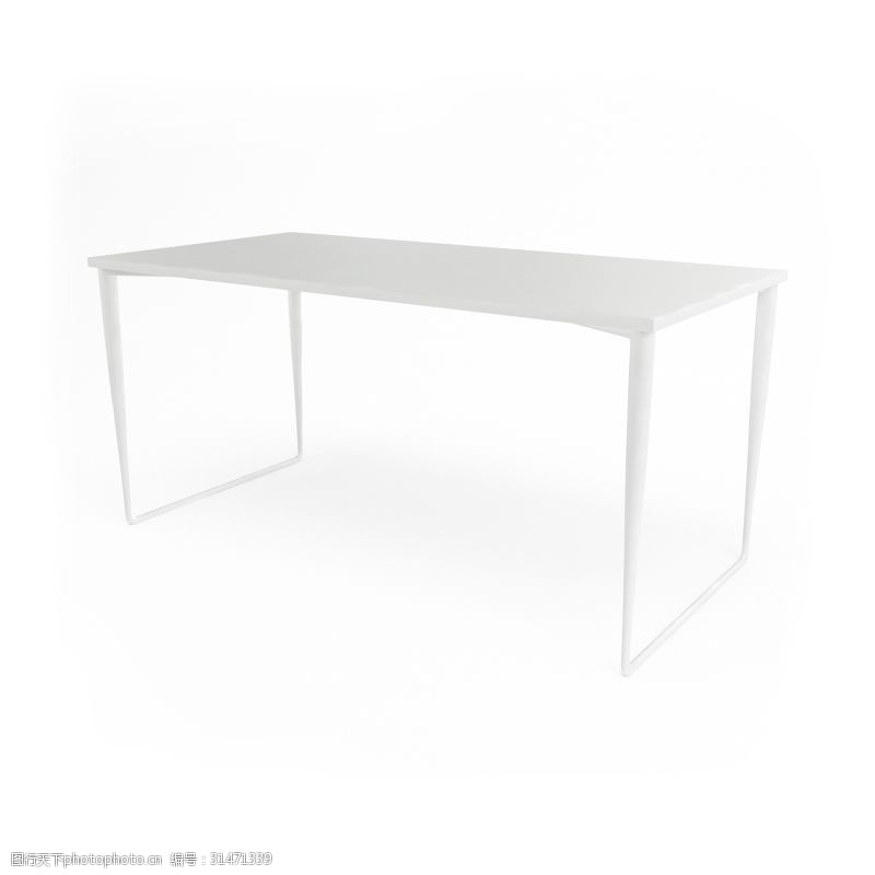 3d模型素材现代白色简约桌子3d模型