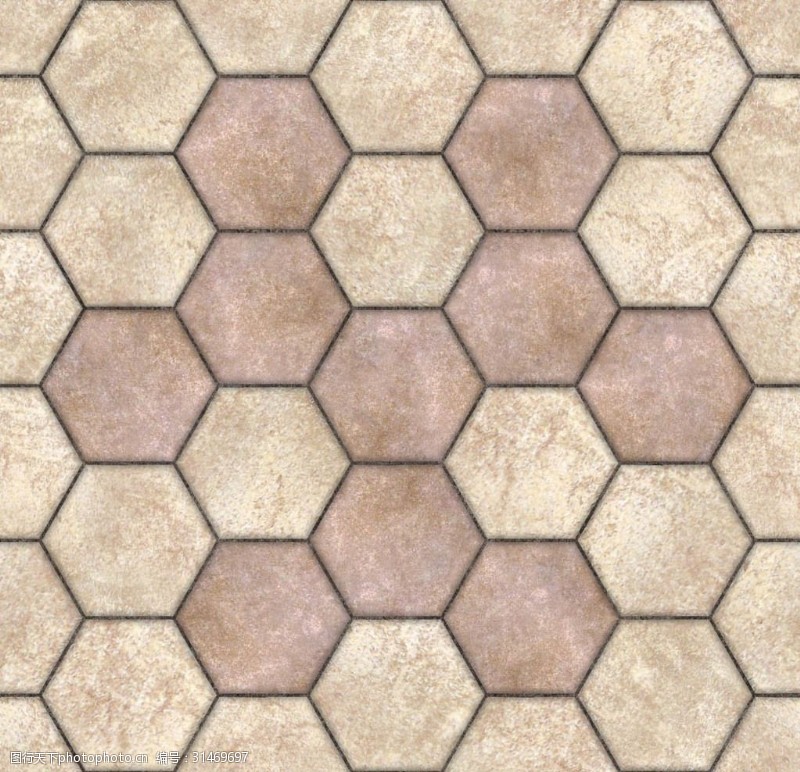 3d贴图库现代六边形地面瓷砖