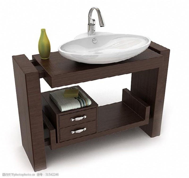 柜子洗手台置物柜洗手池3d模型