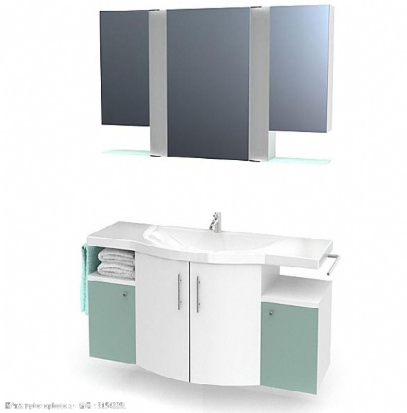 洁具模型浴室柜镜子3d模型