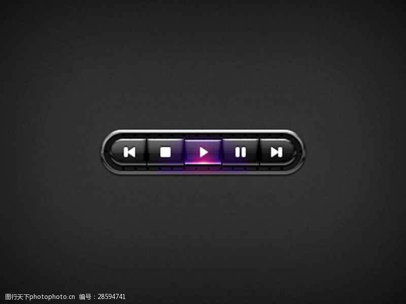 视频播放器紫色视频音乐播放器按钮设计