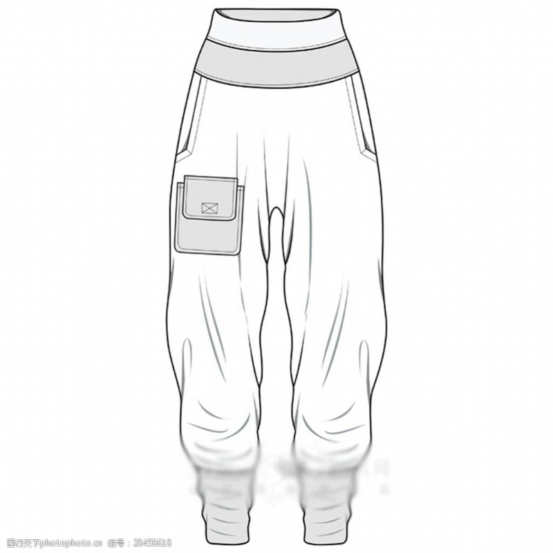 设计手稿长裤短裤裤子服装设计手绘线稿