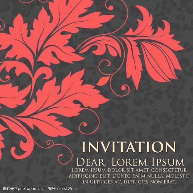 花纹花卉横幅花的背景插图的婚礼邀请和公告牌典雅华丽的花卉背景花的背景和优雅的花朵元素设计模板