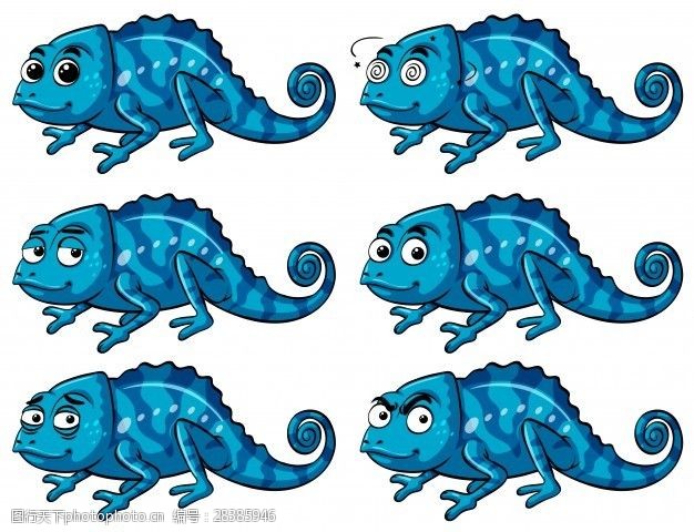 自有不同蓝蜥蜴有六种不同的感情